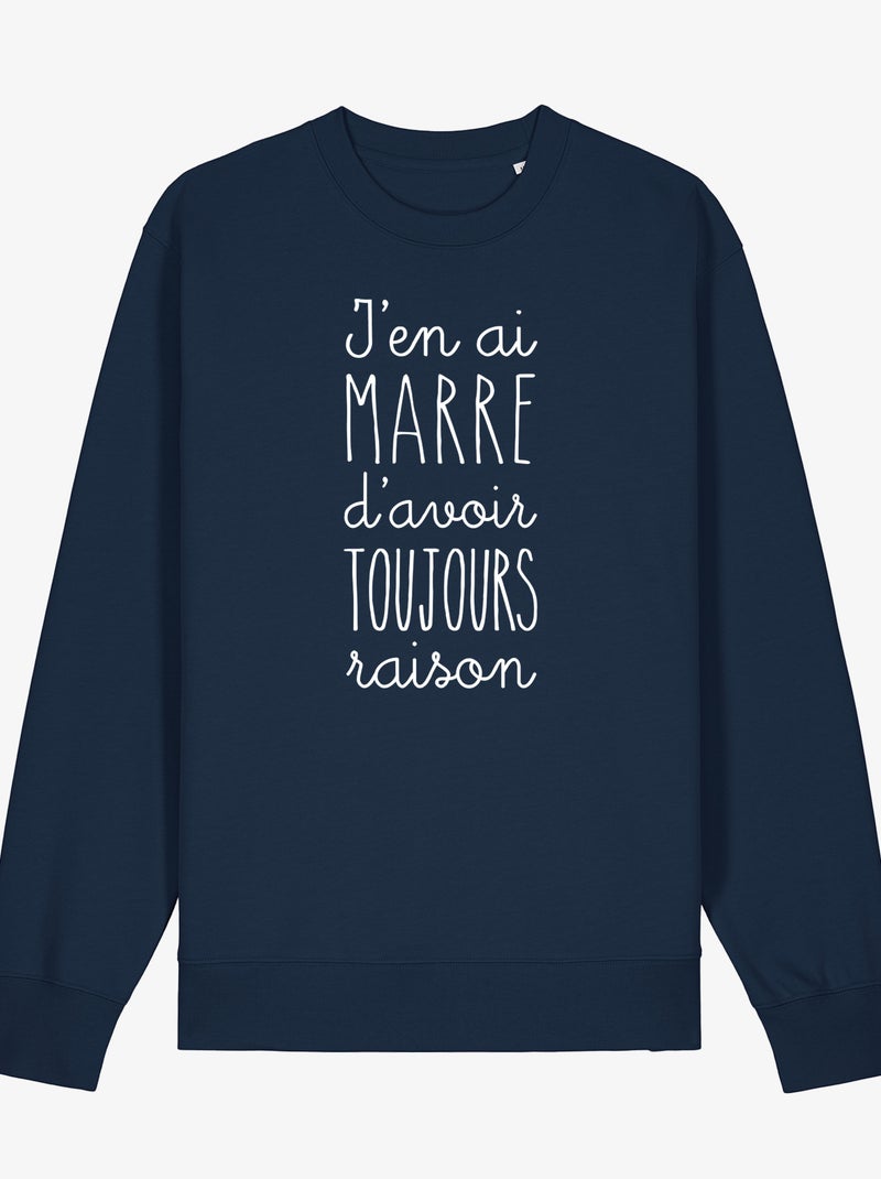 Sweater Dames - J'EN AI MARRE D'AVOIR TOUJOURS RAISON Marineblauw - Kiabi