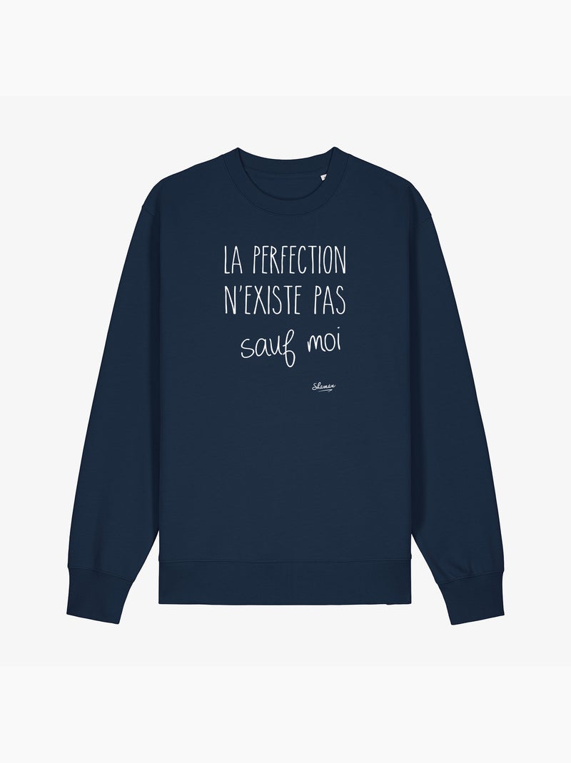 Sweater Dames - LA PERFECTION N'EXISTE PAS SAUF MOI Marineblauw - Kiabi