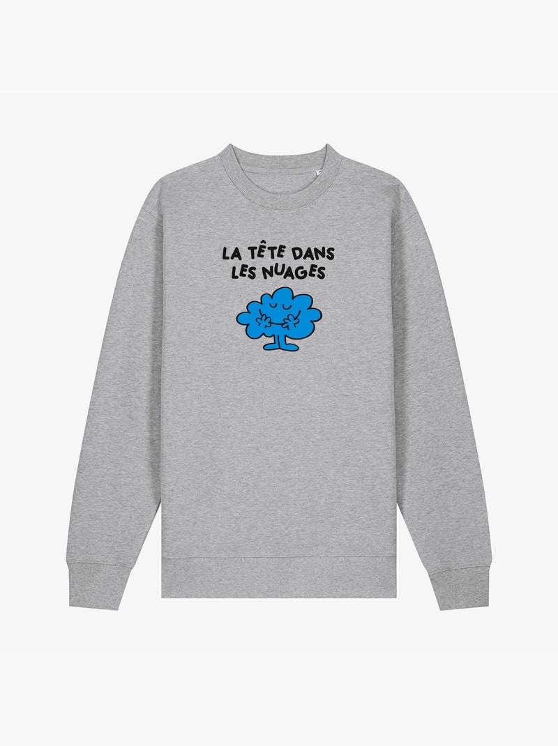 Sweater Dames - LA TETE DANS LES NUAGES 2 Gemêleerd grijs - Kiabi
