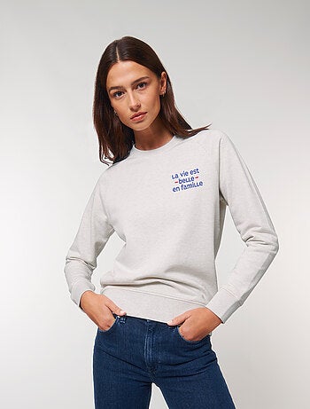 Sweater Dames - LA VIE EST BELLE EN FAMILLE COEUR
