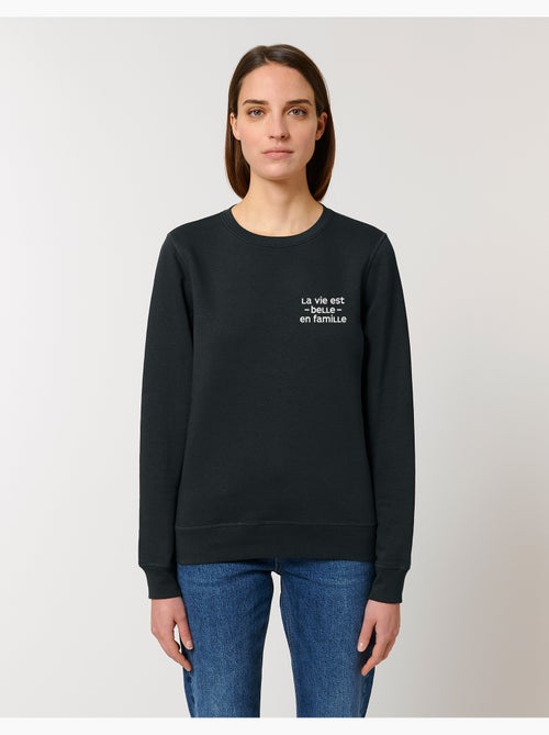 Sweater Dames - LA VIE EST BELLE EN FAMILLE COEUR - Kiabi Sweater Dames - LA VIE EST BELLE EN FAMILLE COEUR - Kiabi