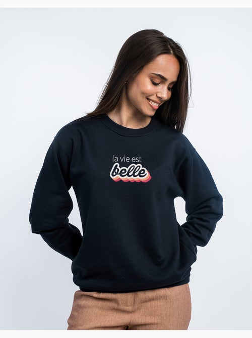 Sweater Dames - LA VIE EST BELLE ROSE - Kiabi Sweater Dames - LA VIE EST BELLE ROSE - Kiabi
