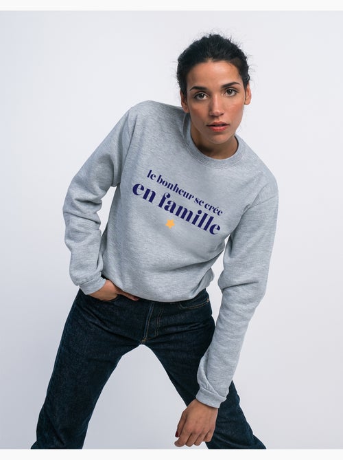 Sweater Dames - LE BONHEUR SE CRÉE EN FAMILLE - Kiabi Sweater Dames - LE BONHEUR SE CRÉE EN FAMILLE - Kiabi