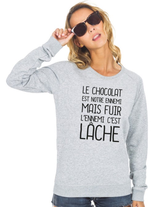 Sweater Dames - LE CHOCOLAT EST NOTRE ENNEMI 2 - Kiabi Sweater Dames - LE CHOCOLAT EST NOTRE ENNEMI 2 - Kiabi