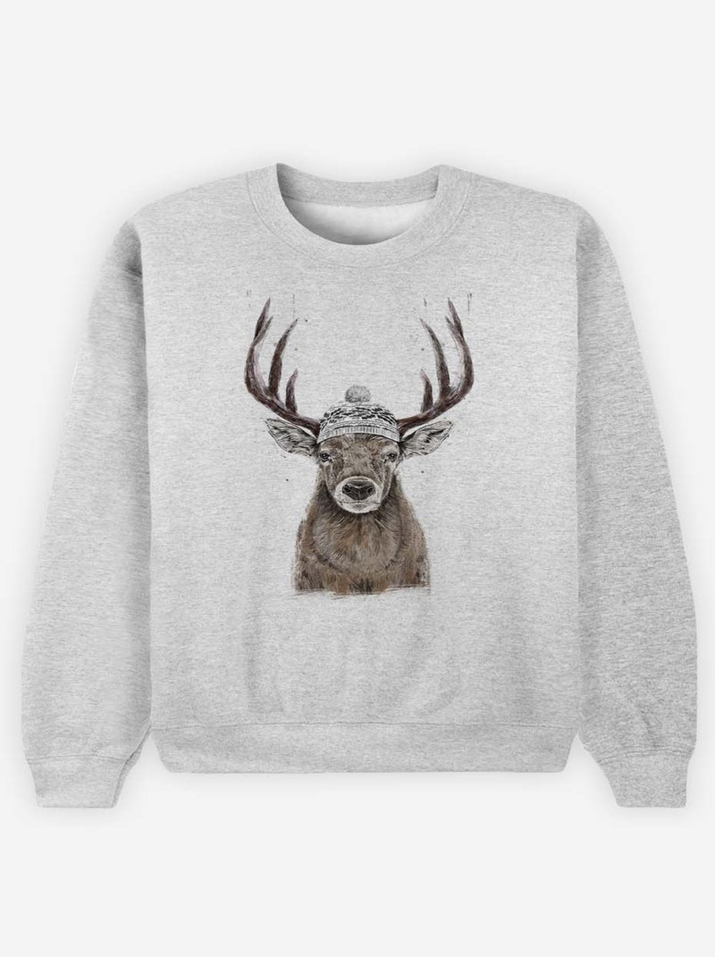 Sweater Dames - LET'S GO OUTSIDE Gemêleerd grijs - Kiabi
