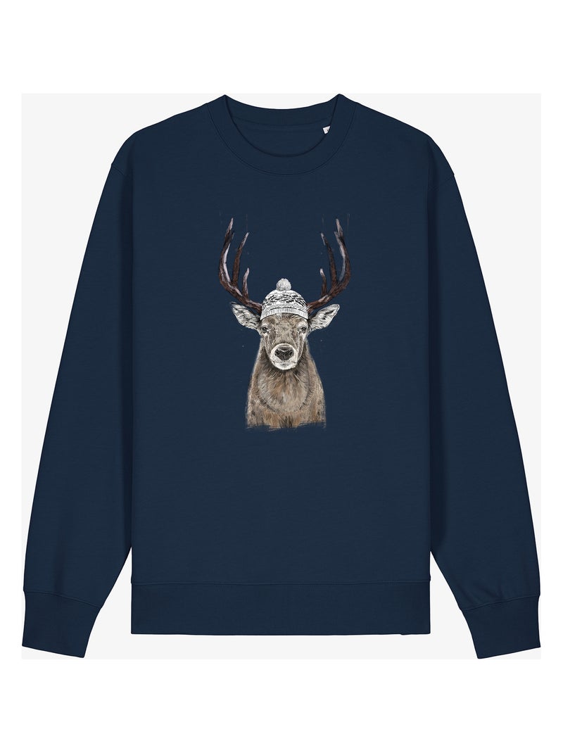Sweater Dames - LET'S GO OUTSIDE Marineblauw - Kiabi