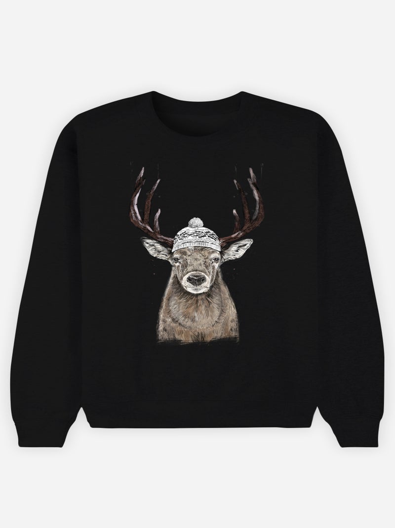 Sweater Dames - LET'S GO OUTSIDE Zwart - Kiabi