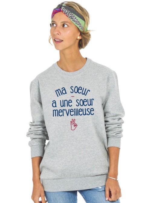 Sweater Dames - MA SŒUR A UNE SŒUR MERVEILLEUSE - Kiabi Sweater Dames - MA SŒUR A UNE SŒUR MERVEILLEUSE - Kiabi