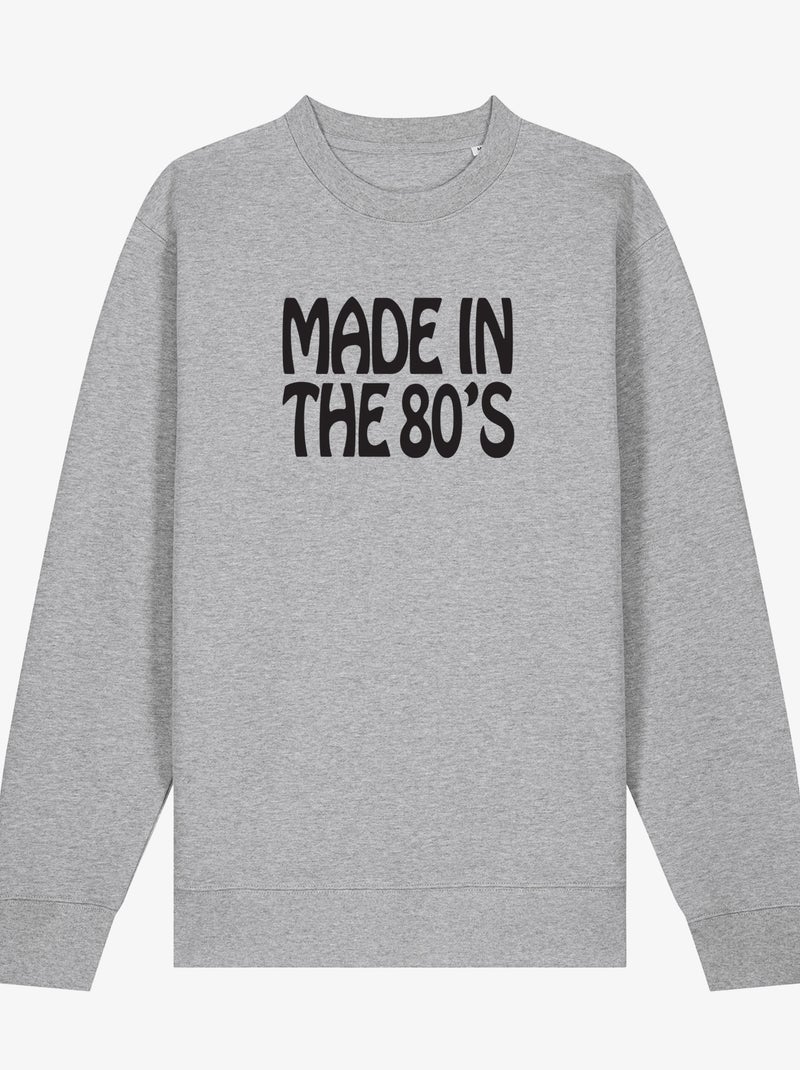 Sweater Dames - MADE IN THE 80 Gemêleerd grijs - Kiabi