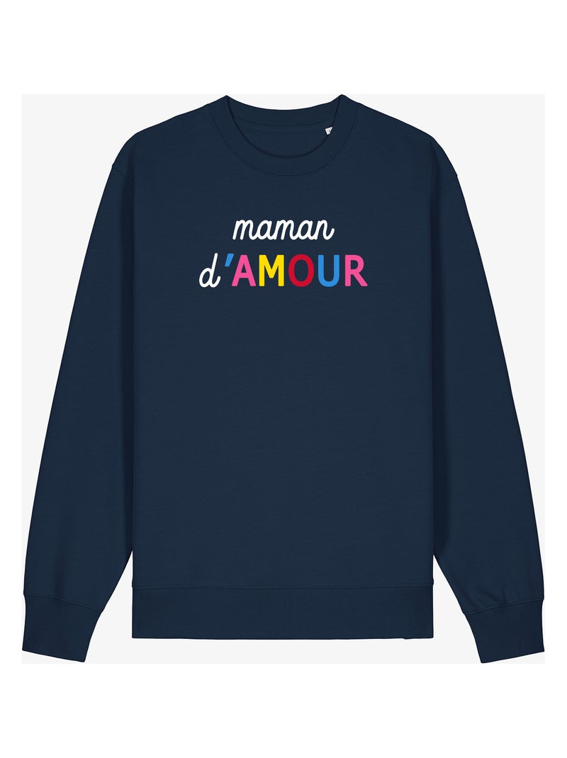 Sweater Dames - MAMAN D'AMOUR COLORÉE WAF Marineblauw - Kiabi