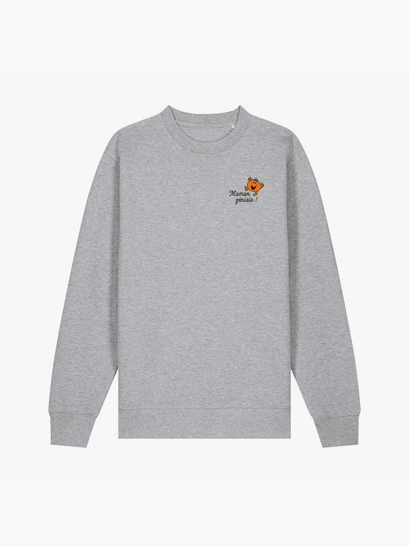 Sweater Dames - MAMAN GENIALE COEUR Gemêleerd grijs - Kiabi