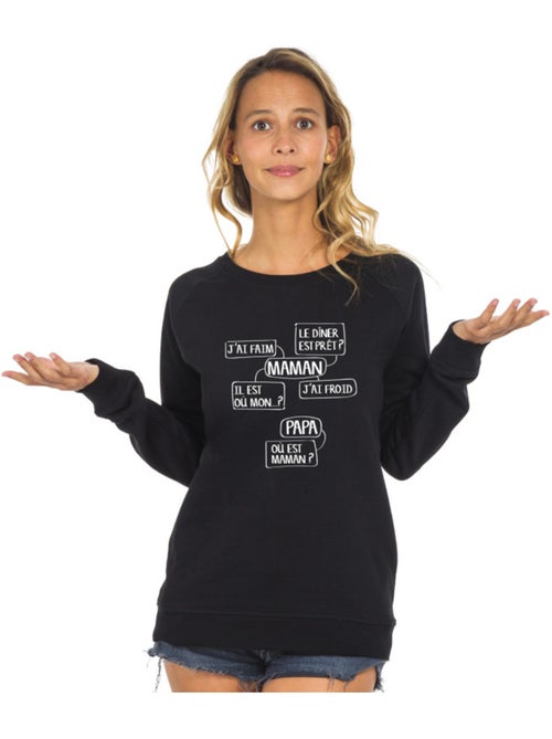 Sweater Dames - MAMAN J'AI FAIM, LE DINER EST PRÊT? IL EST OÙ MON?... - Kiabi Sweater Dames - MAMAN J'AI FAIM, LE DINER EST PRÊT? IL EST OÙ MON?... - Kiabi