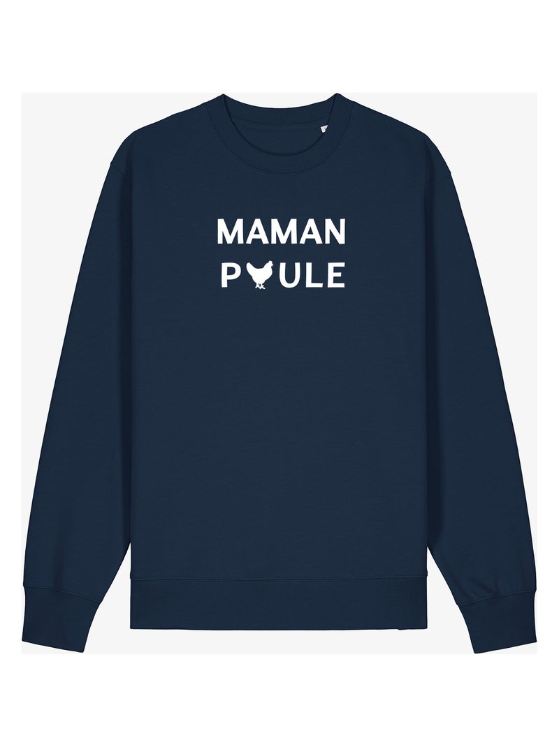 Sweater Dames - MAMAN POULE 2 WAF Marineblauw - Kiabi