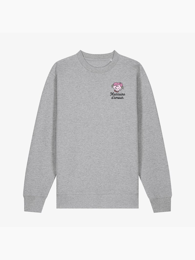 Sweater Dames - MARRAINE D AMOUR COEUR Gemêleerd grijs - Kiabi