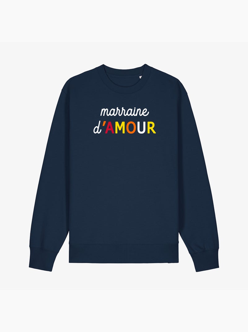 Sweater Dames - MARRAINE D'AMOUR COLORÉE WAF Marineblauw - Kiabi