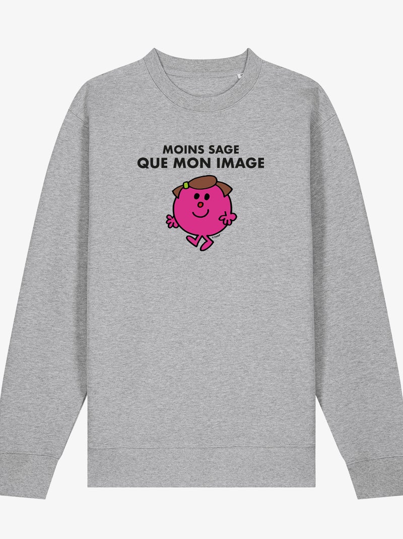 Sweater Dames - MOINS SAGE QUE MON IMAGE Gemêleerd grijs - Kiabi