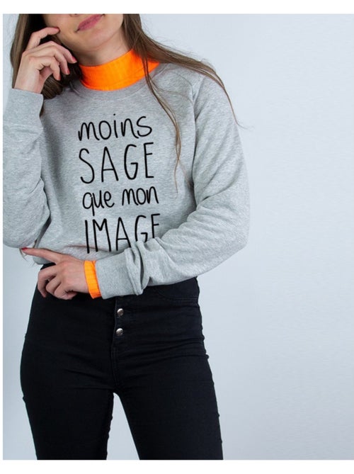 Sweater Dames - MOINS SAGE QUE MON IMAGE - Kiabi Sweater Dames - MOINS SAGE QUE MON IMAGE - Kiabi