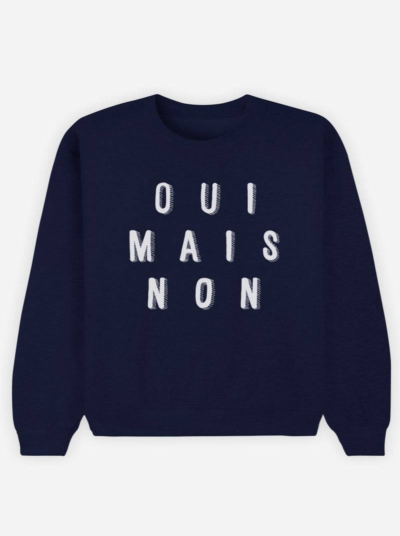 Sweater Dames - OUI MAIS NON Marineblauw - Kiabi