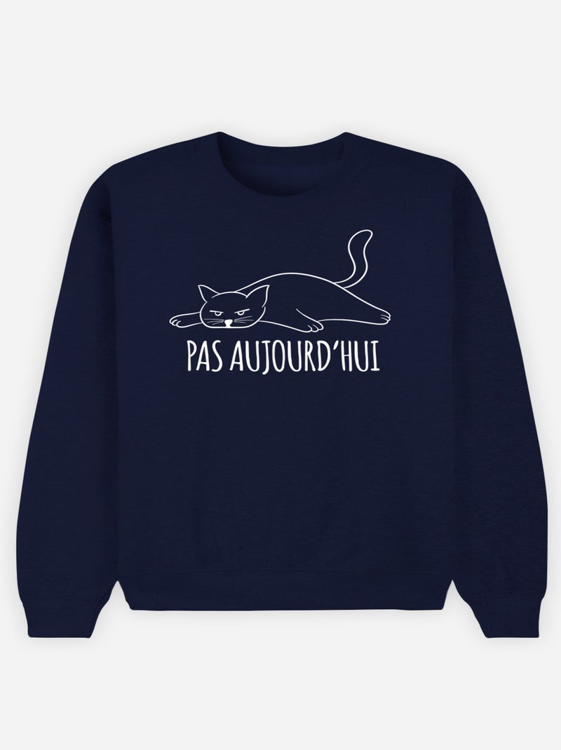 Sweater Dames - PAS AUJOURD'HUI Marineblauw - Kiabi