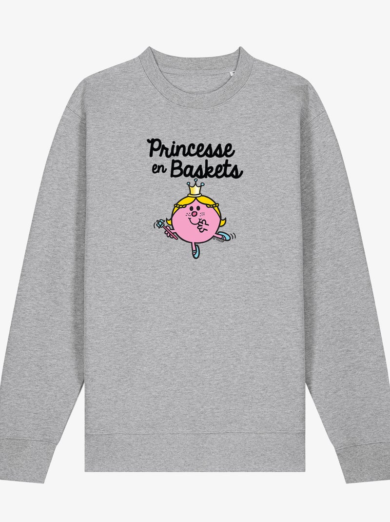Sweater Dames - PRINCESSE EN BASKET Gemêleerd grijs - Kiabi