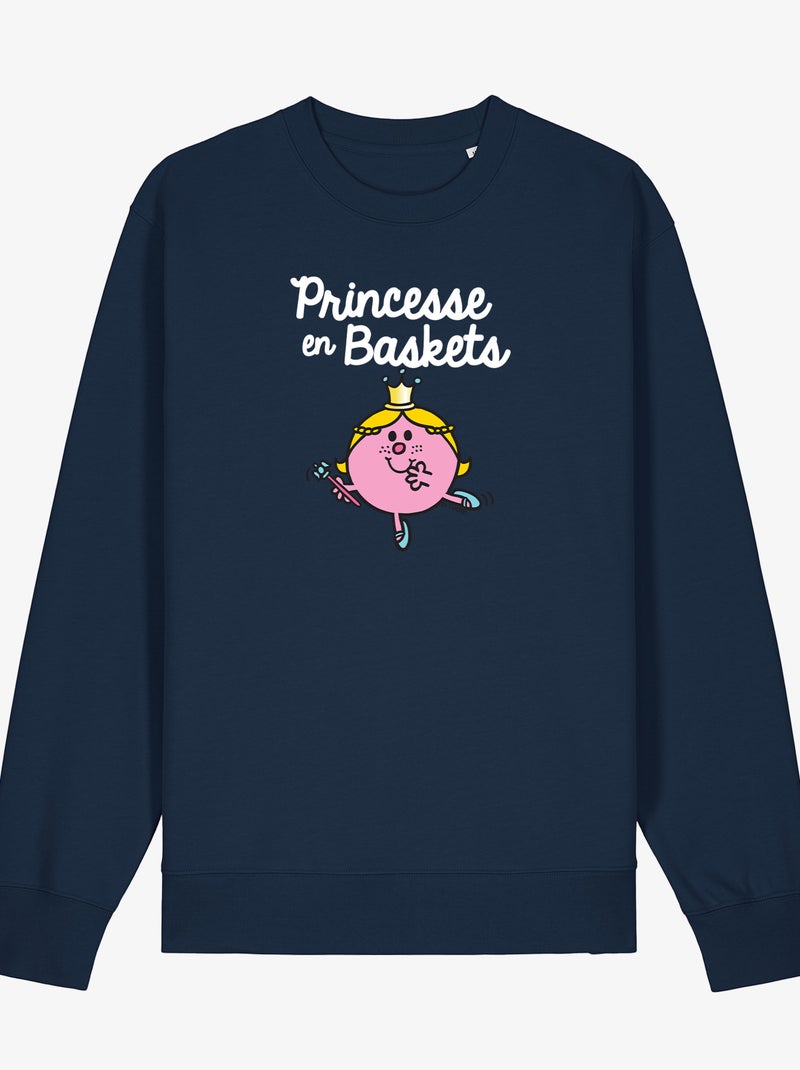 Sweater Dames - PRINCESSE EN BASKET Marineblauw - Kiabi