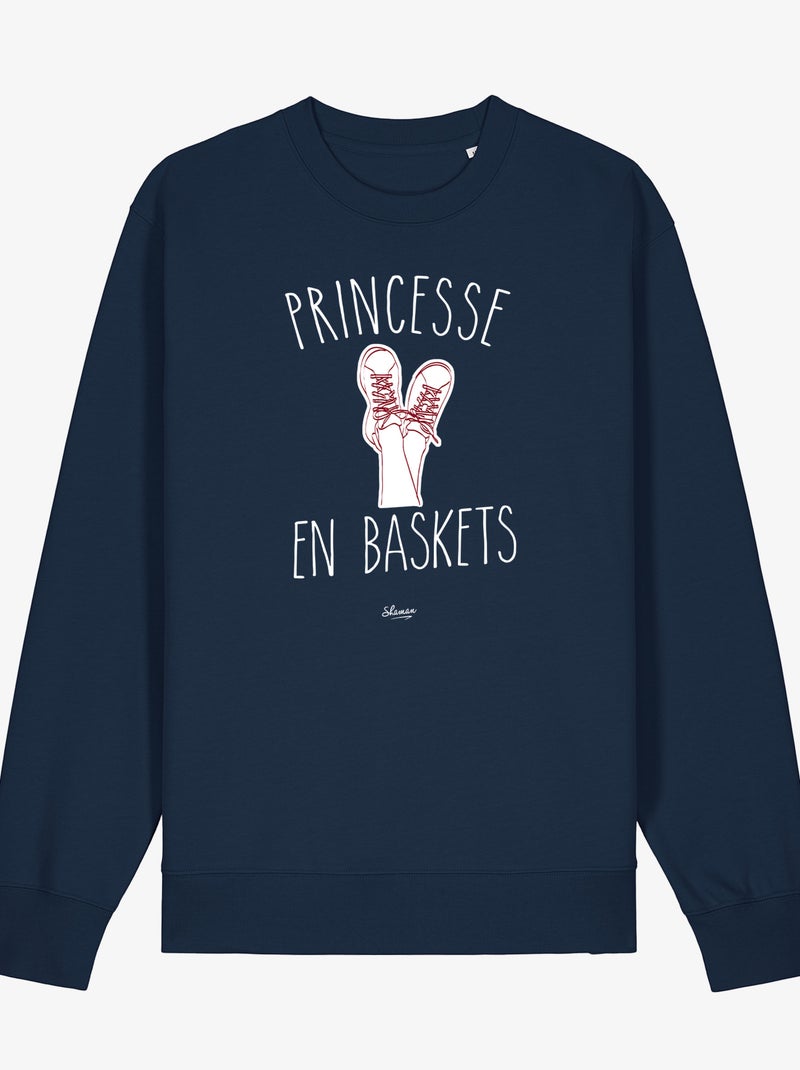Sweater Dames - PRINCESSE EN BASKETS Marineblauw - Kiabi