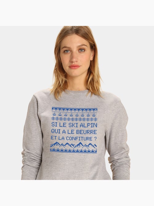 Sweater Dames - SI LE SKI ALPIN - Kiabi Sweater Dames - SI LE SKI ALPIN - Kiabi