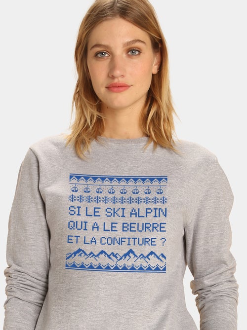 Sweater Dames - SI LE SKI ALPIN - Kiabi Sweater Dames - SI LE SKI ALPIN - Kiabi