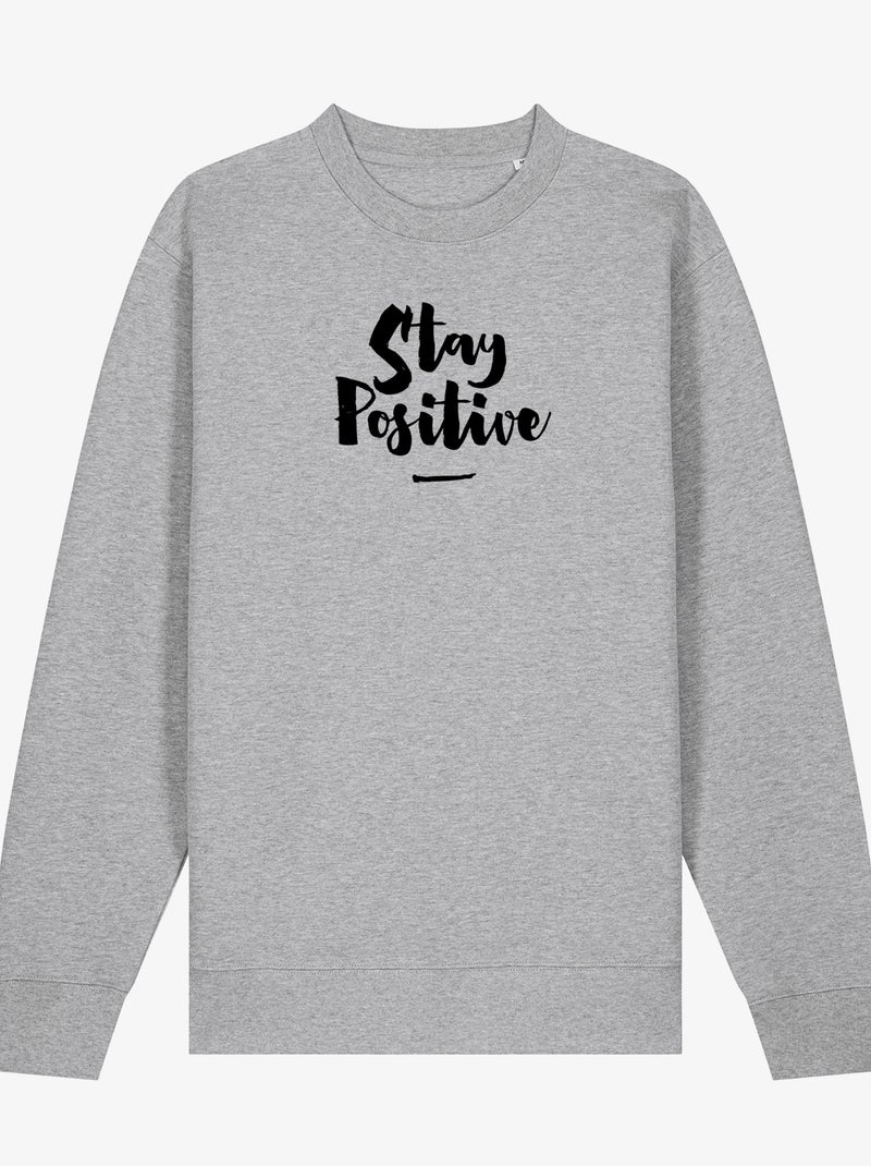 Sweater Dames - STAY POSITIVE Gemêleerd grijs - Kiabi