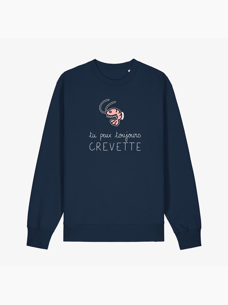 Sweater Dames - TU PEUX TOUJOURS CREVETTE Marineblauw - Kiabi