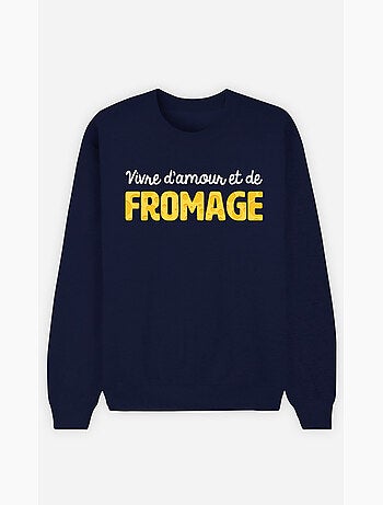 Sweater Dames - VIVRE D'AMOUR ET DE FROMAGE