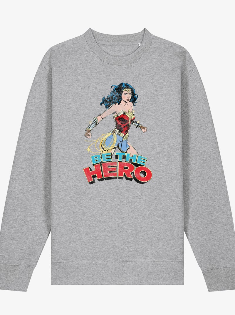 Sweater Dames - WONDER WOMAN BE THE HERO 2 Gemêleerd grijs - Kiabi