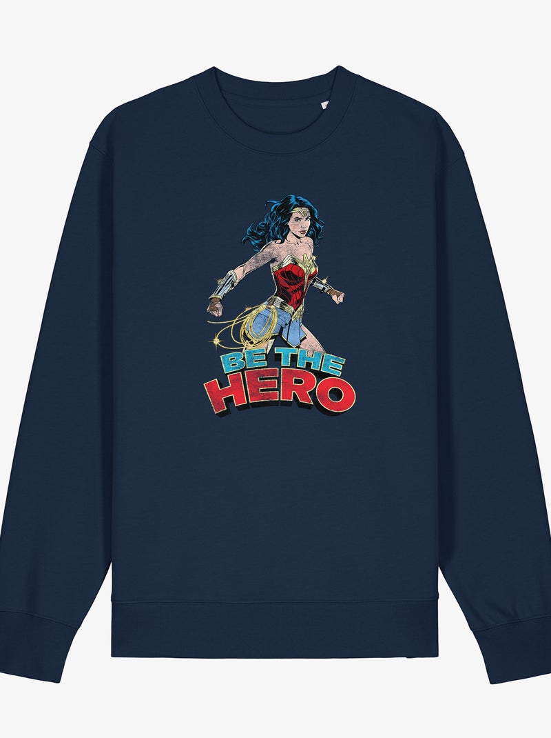 Sweater Dames - WONDER WOMAN BE THE HERO 2 Marineblauw - Kiabi