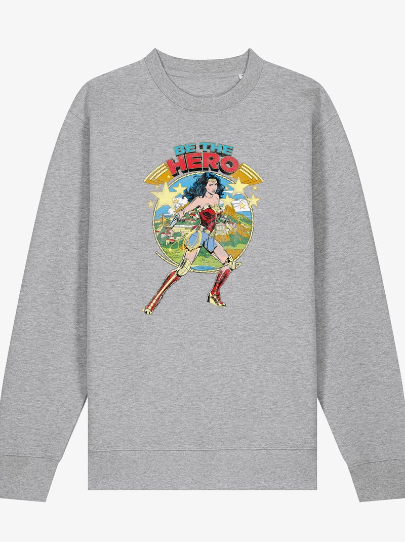 Sweater Dames - WONDER WOMAN BE THE HERO Gemêleerd grijs - Kiabi