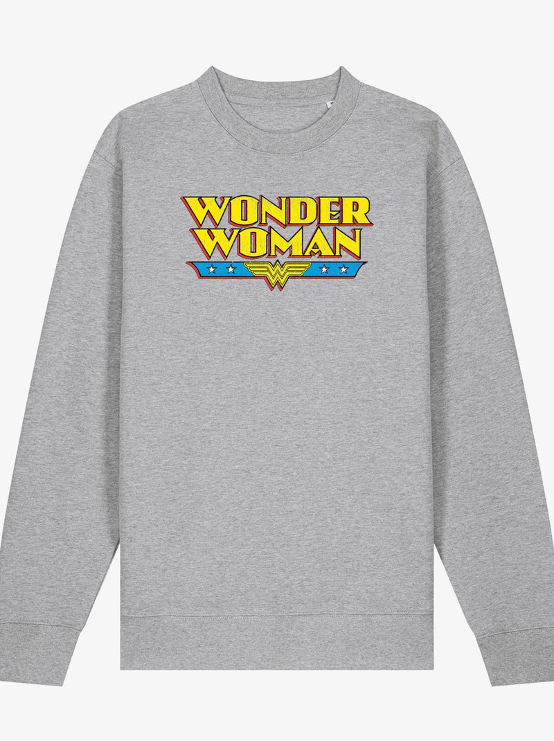Sweater Dames - WONDER WOMAN Gemêleerd grijs - Kiabi