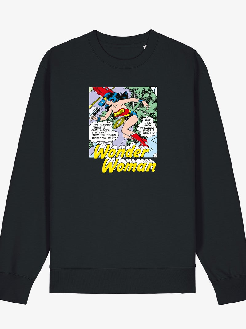 Sweater Dames - WONDER WOMAN I DO KNOW TROUBLE WHEN I SEE IT Zwart - Kiabi