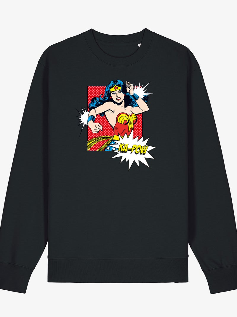 Sweater Dames - WONDER WOMAN KA POW Zwart - Kiabi