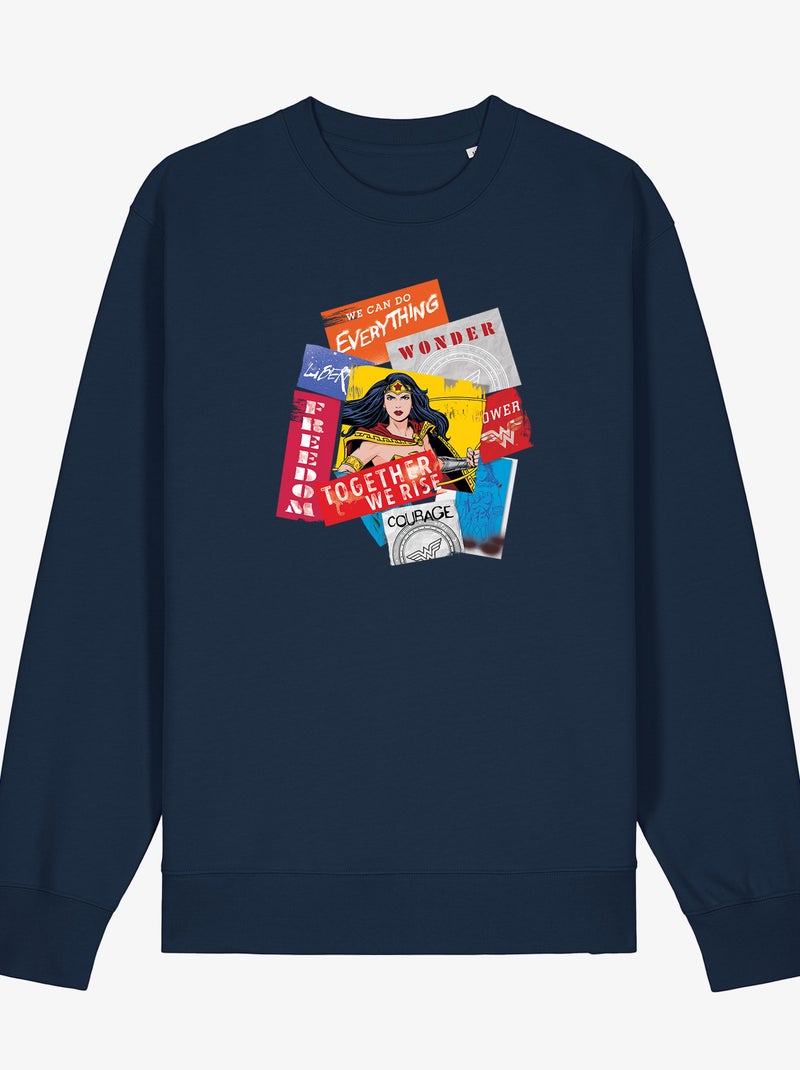 Sweater Dames - WONDER WOMAN TOGETHER WE RISE Marineblauw - Kiabi