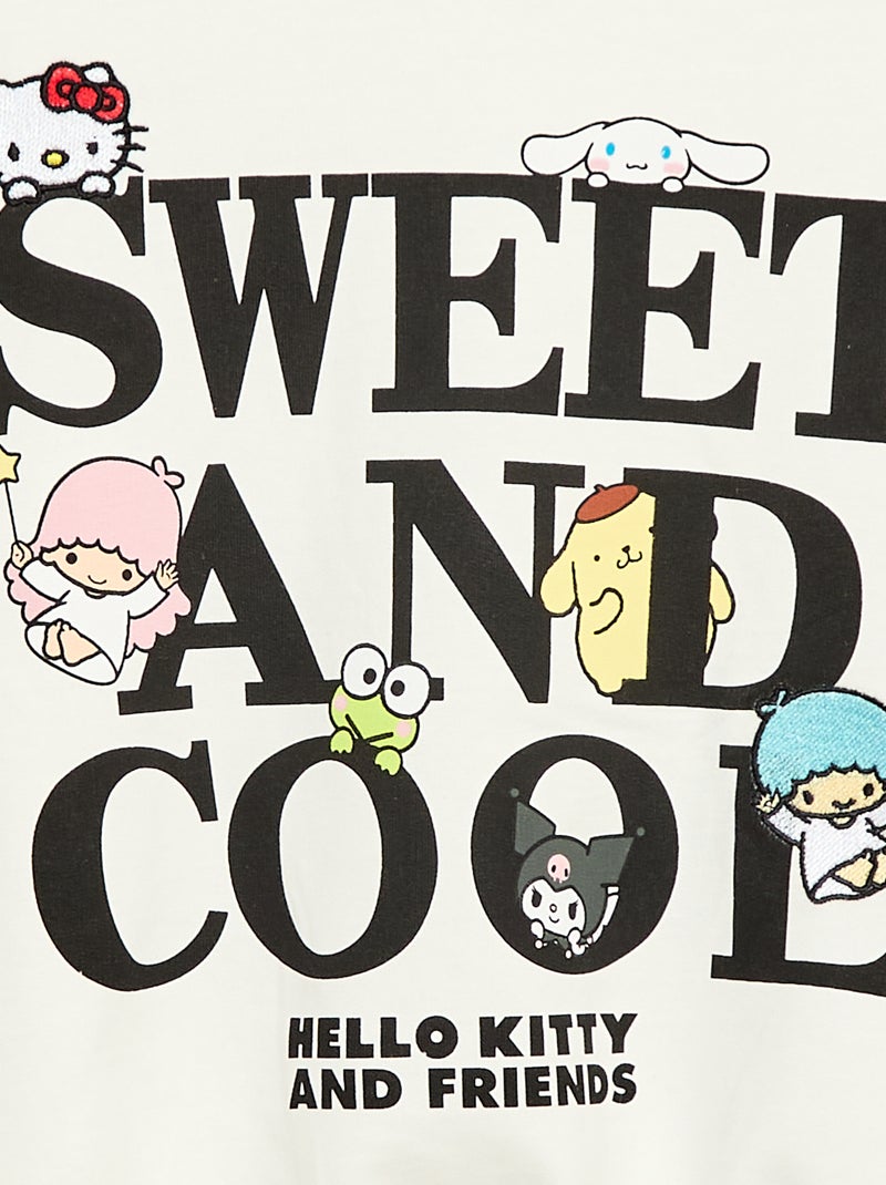 Sweater 'Hello Kitty' met prints en borduursels Wit - Kiabi