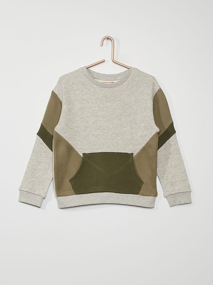 Sweater in colorblockstijl donkergroen - Kiabi