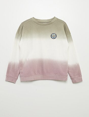 Sweater in french terry met tie-dyeprint