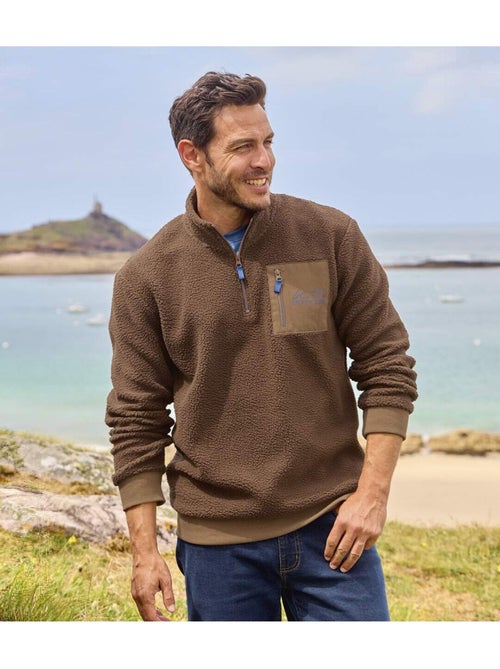 Sweater in sherpafleece met ritskraag - atlas for men - Kiabi Sweater in sherpafleece met ritskraag - atlas for men - Kiabi