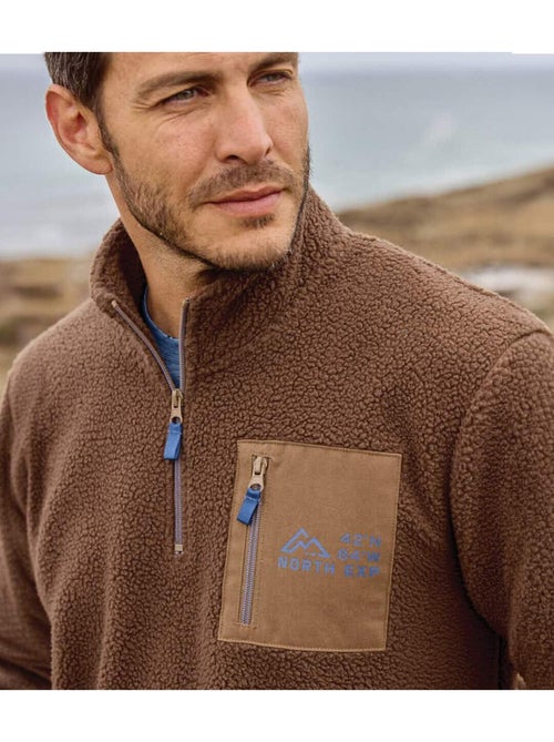 Sweater in sherpafleece met ritskraag - atlas for men - Kiabi Sweater in sherpafleece met ritskraag - atlas for men - Kiabi