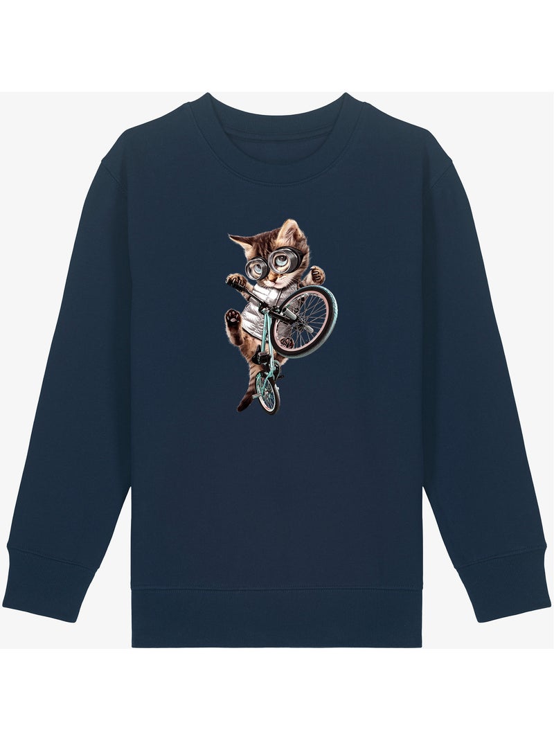 Sweater Kinder BMX CAT Marineblauw - Kiabi
