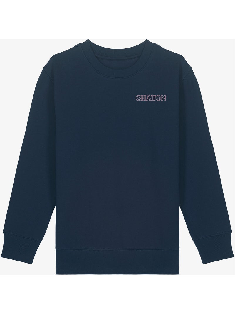 Sweater Kinder CHATON CŒUR Marineblauw - Kiabi