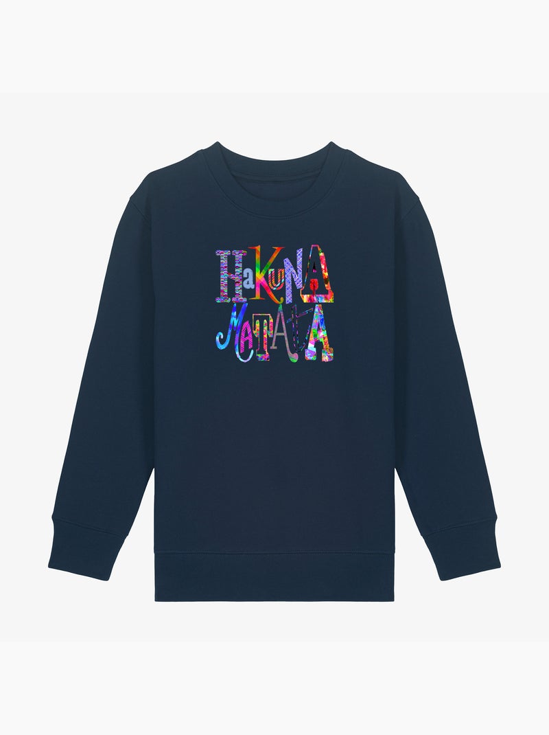 Sweater Kinder HAKUNA MATATA COLOR Marineblauw - Kiabi