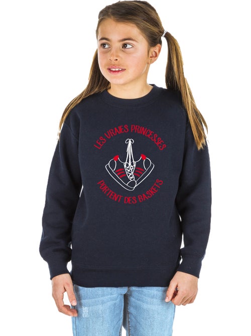 Sweater Kinder LES VRAIES PRINCESSES PORTENT DES BASKETS - Kiabi Sweater Kinder LES VRAIES PRINCESSES PORTENT DES BASKETS - Kiabi