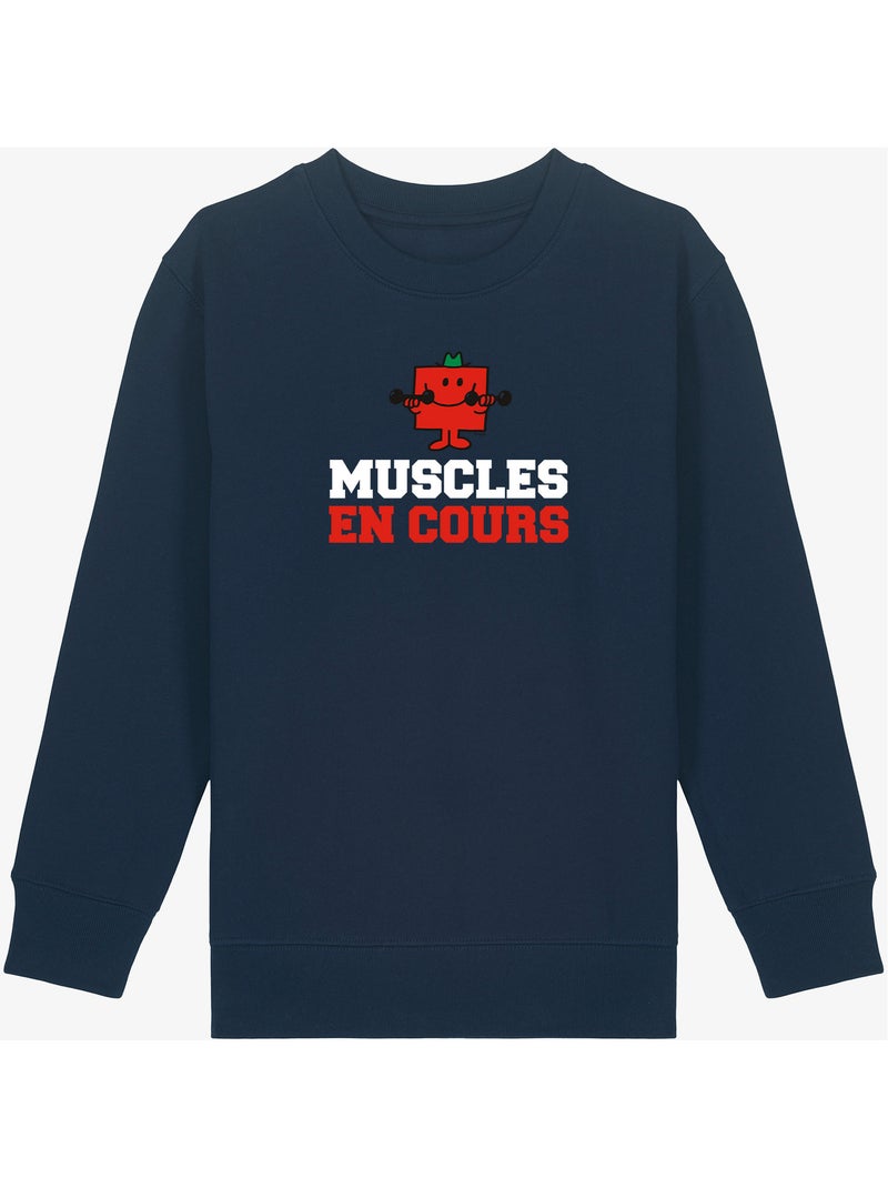 Sweater Kinder MUSCLES EN COURS Marineblauw - Kiabi