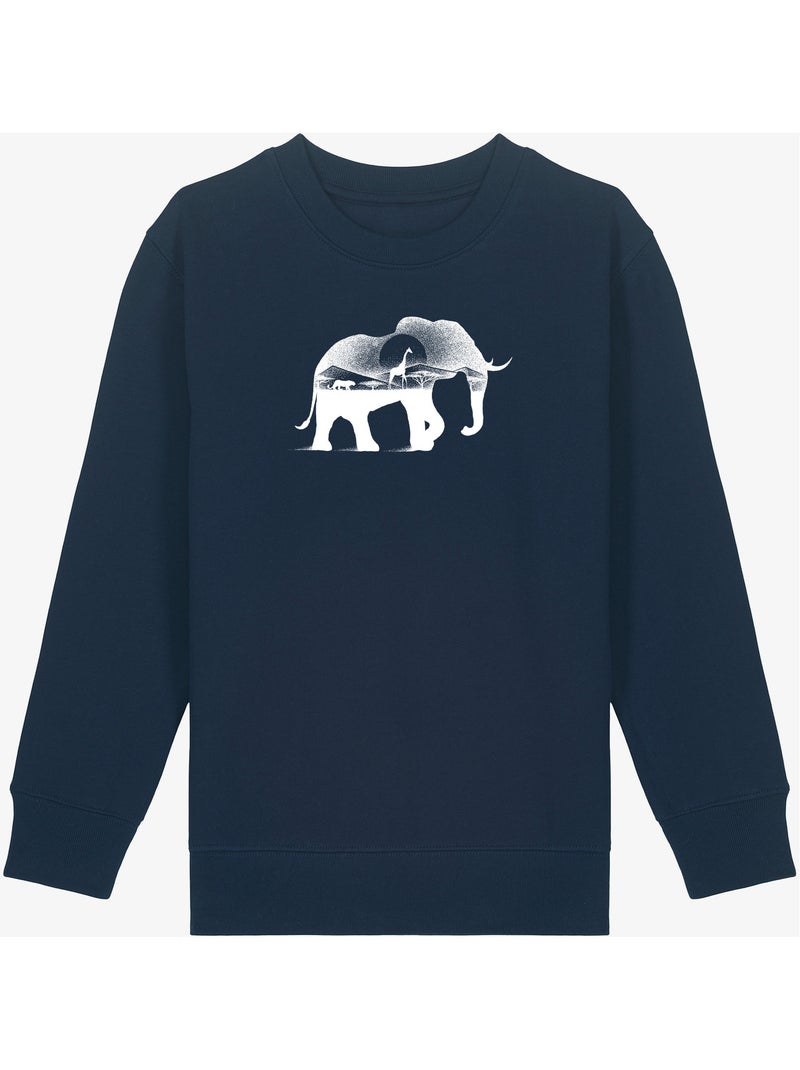 Sweater Kinder WILD AFRICA Marineblauw - Kiabi