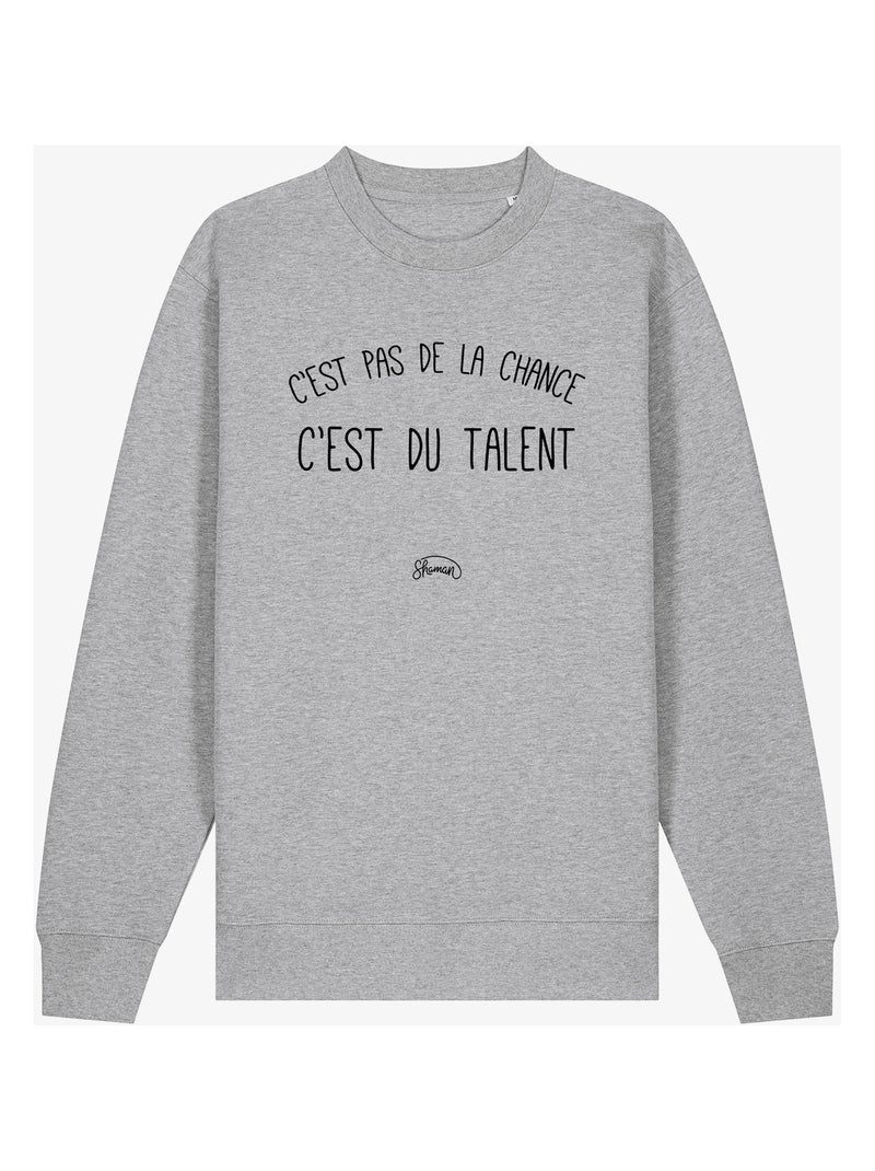 Sweater Man - C'EST PAS DE LA CHANCE C'EST DU TALENT Gemêleerd grijs - Kiabi
